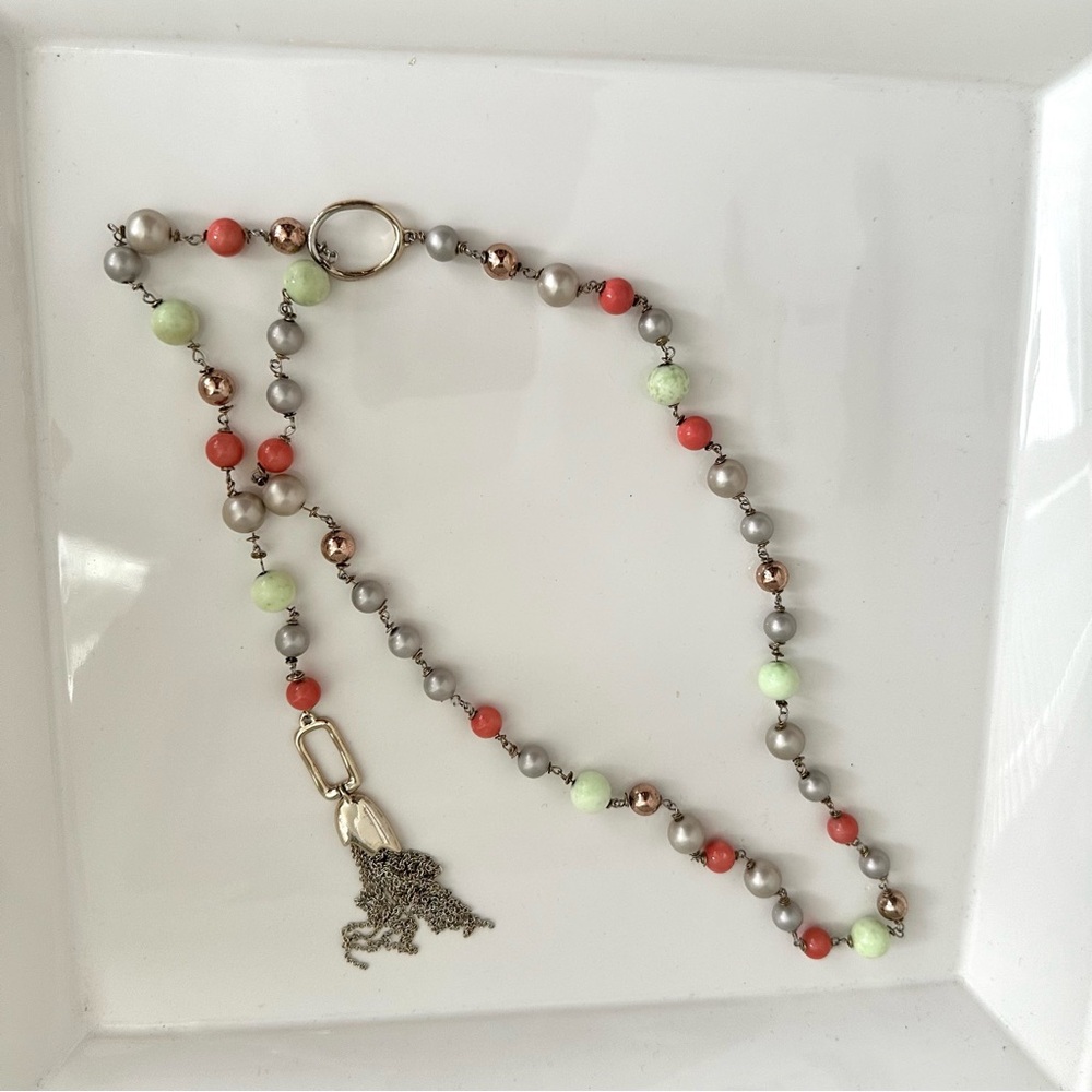 ALEXIS BITTAR Beaded Lariat Tassel Necklace - Picture 4 of 12